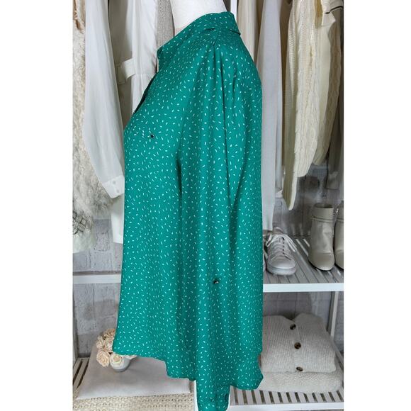 Apt. 9 Women's Size M Teal Button Up Roll Tab Sleeve Lightweight Blouse #0349 - Picture 2 of 14